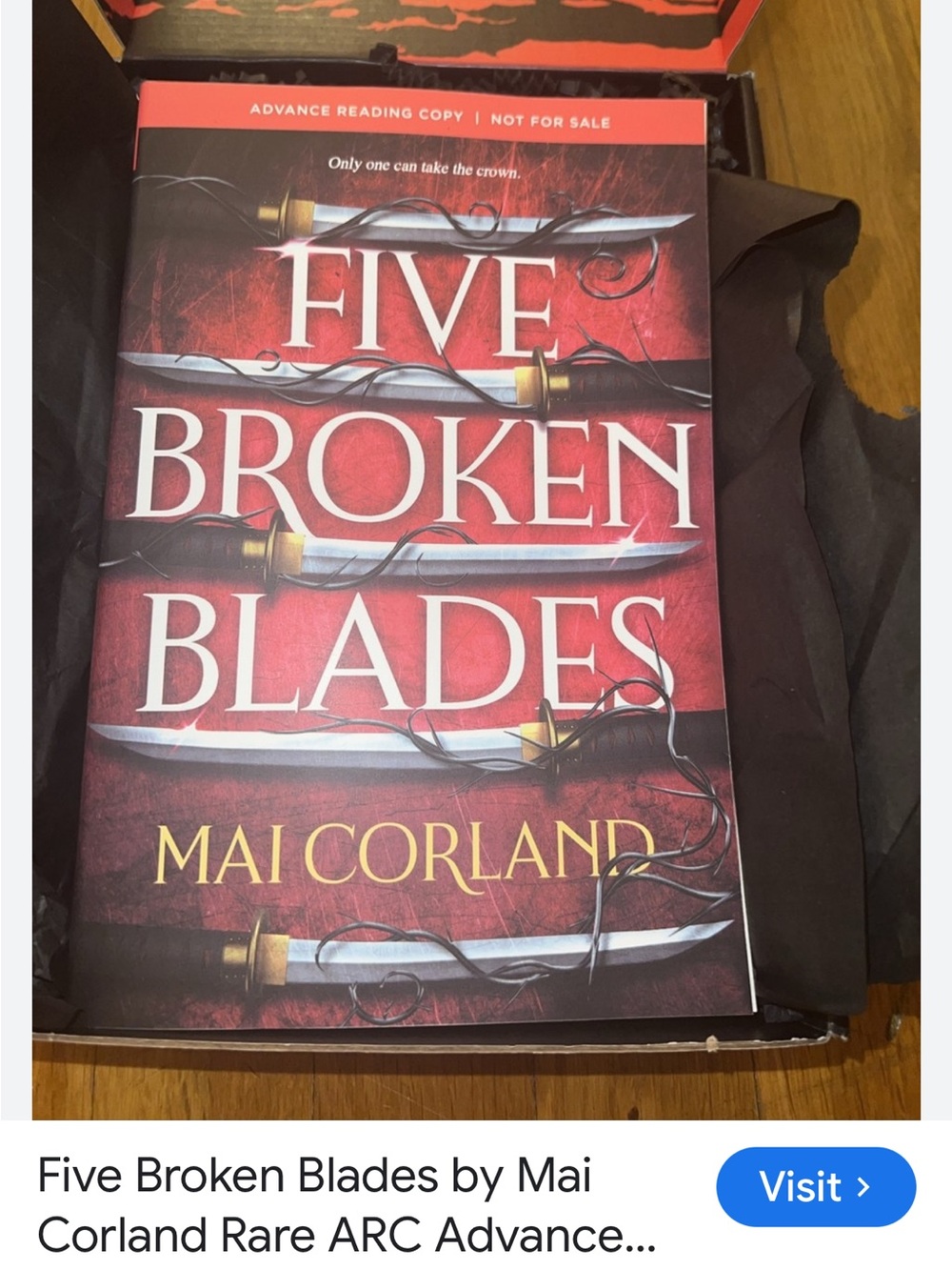 2771*Five Broken Blades by Mai Corland - Red Hardcover ARC